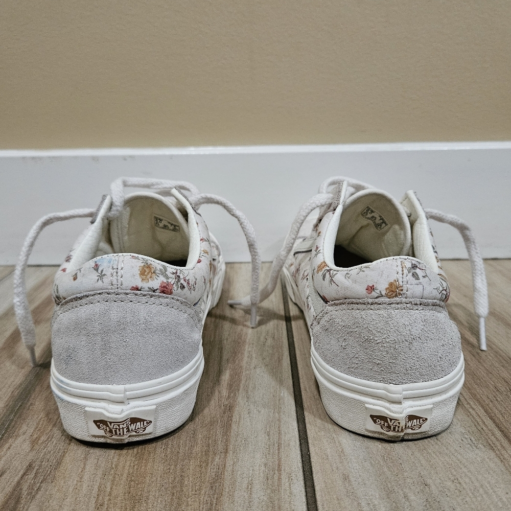 Vans Womens Old Skool Vintage Floral Marshmallow Cream White Skate Shoe Size 7.5 - Picture 6 of 8